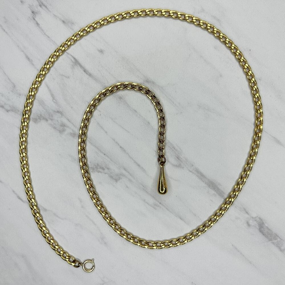 Guess Gold Tone Curb Chain Link Belt Small/Medium (S/M) Logo Charm Y2K ✨